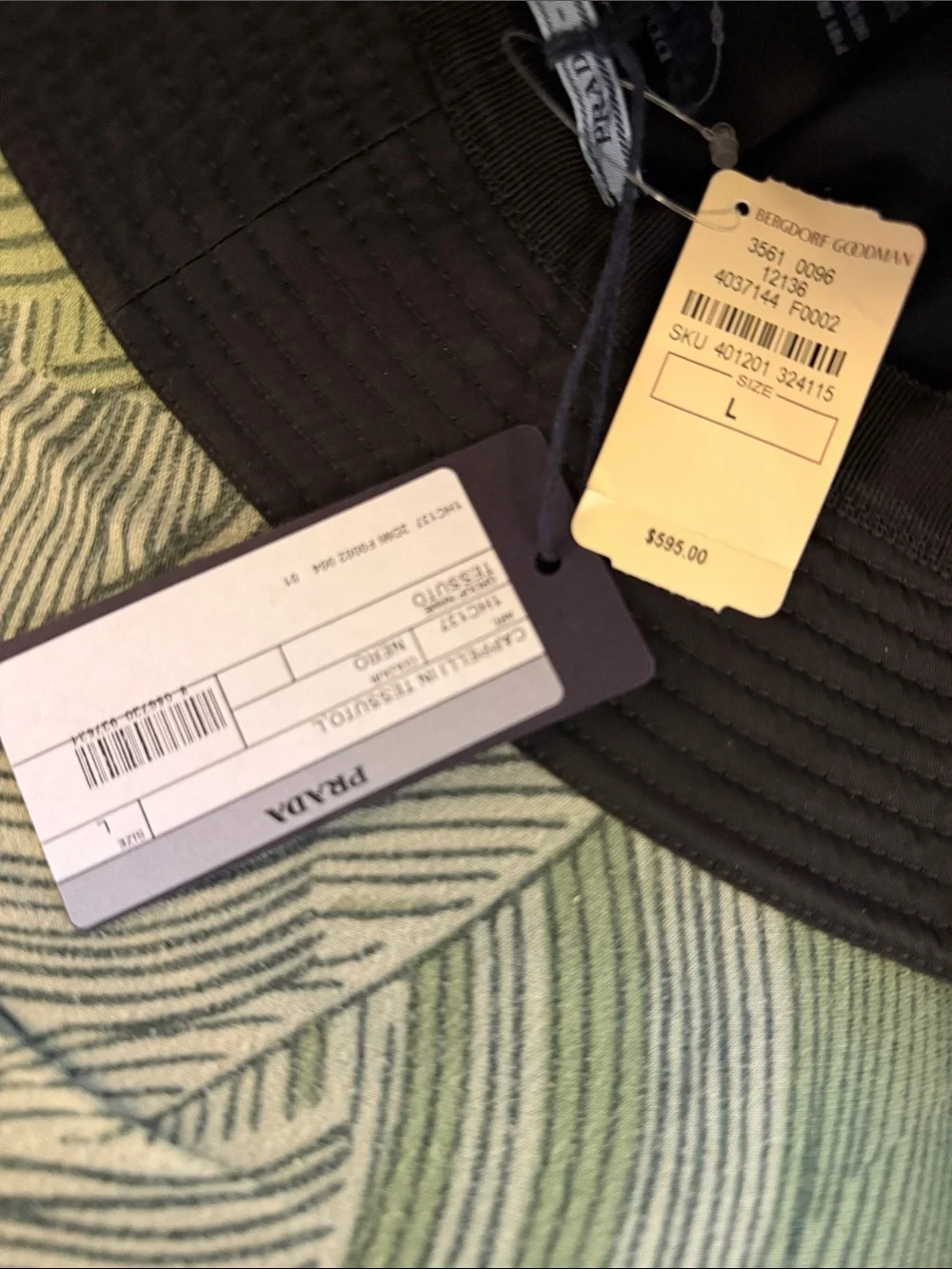 Prada Black Re-Nylon Logo Bucket Hat